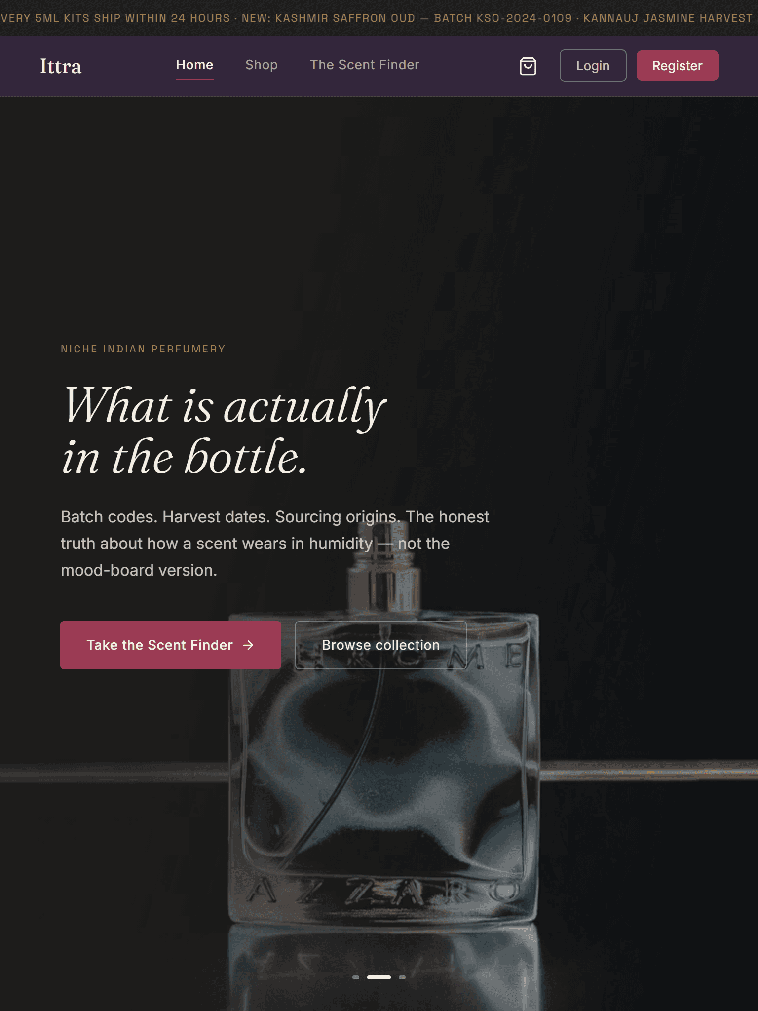 Ittra website in tablet view